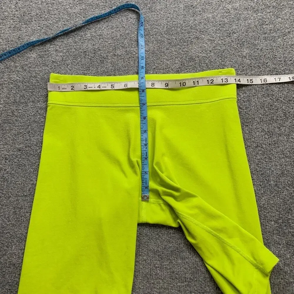Nike Shorts Womens M Medium Acid Lime Sportswear Essential Pull On 10 Inch Biker